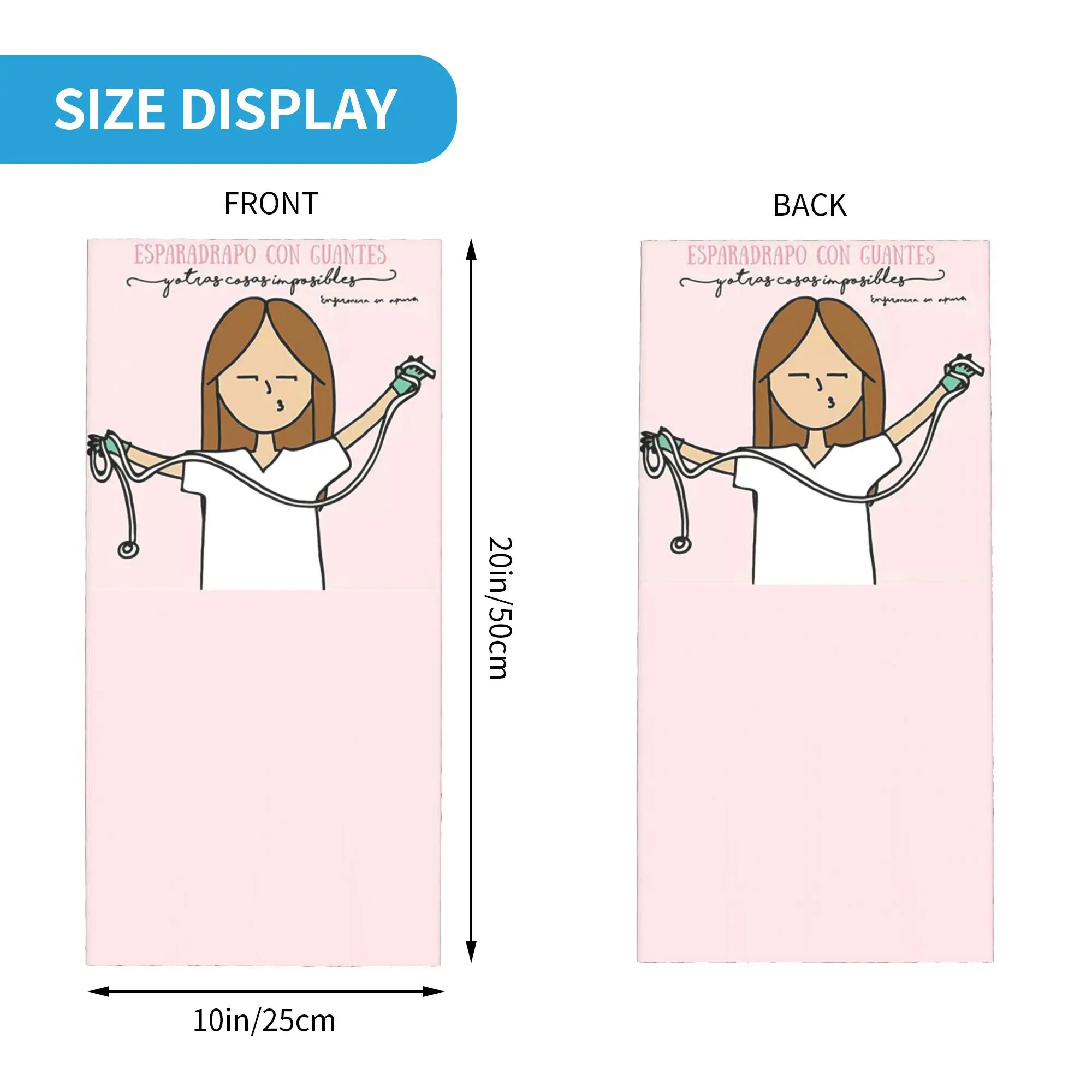Enfermera En Apuros معاطف للأطباء والممرضات باندانا الرقبة الجراب مطبوعة الوجه وشاح دافئ عقال ركوب للرجال النساء الكبار قابل للغسل