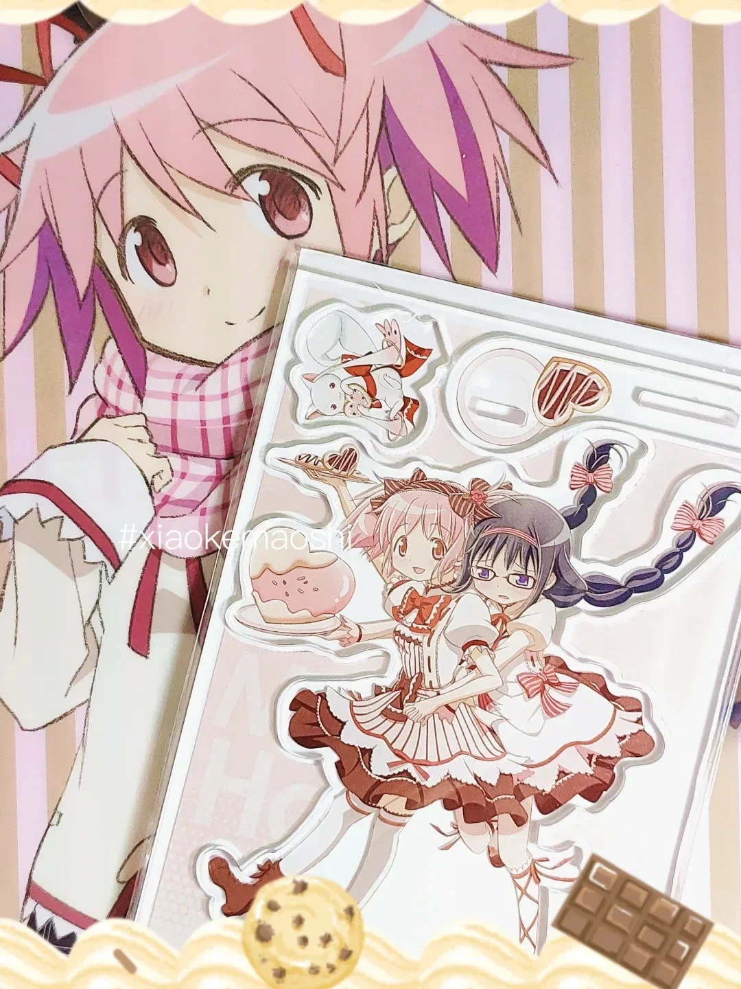 Puella Magi Madoka Magica Acrylic Stand Kaname Madoka Figure Akemi Homura Display Chocolate Cake Anime Goods Collection Decor