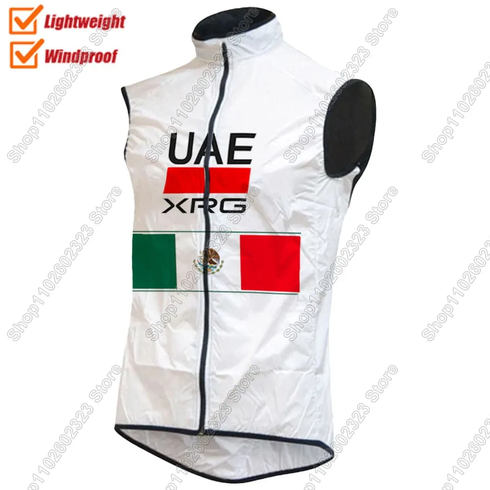 Image of Mexiko UAE Team 2026 Windweste Fahrradweste Herren, winddicht, leicht, ärmellos, Radtrikot, MTB Maillot Gielt