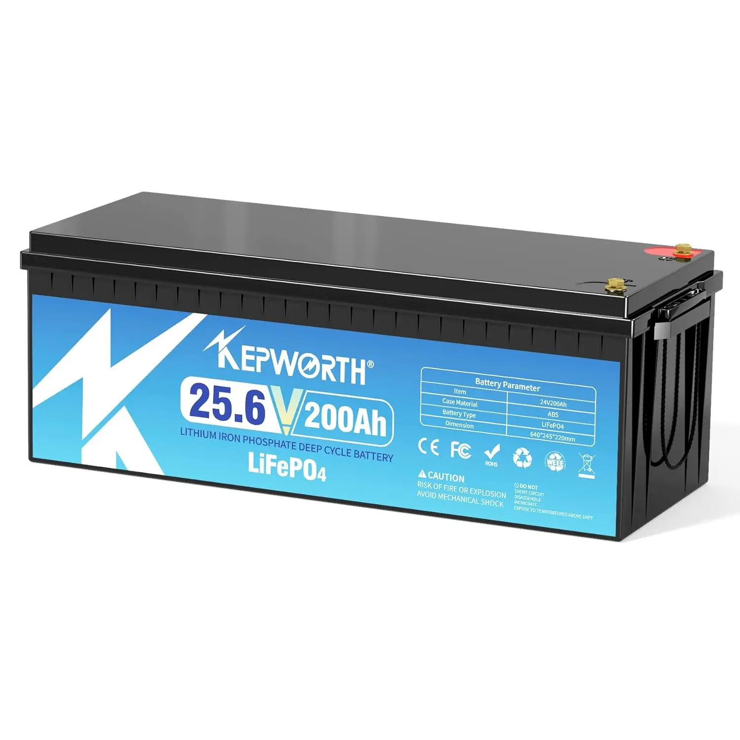 

24V 200Ah LiFepo4 Battery, Rechargeable Lithium Batteries, 5.12KW Independent Power, Perfect for Boat, Marine, RV,, Customized
