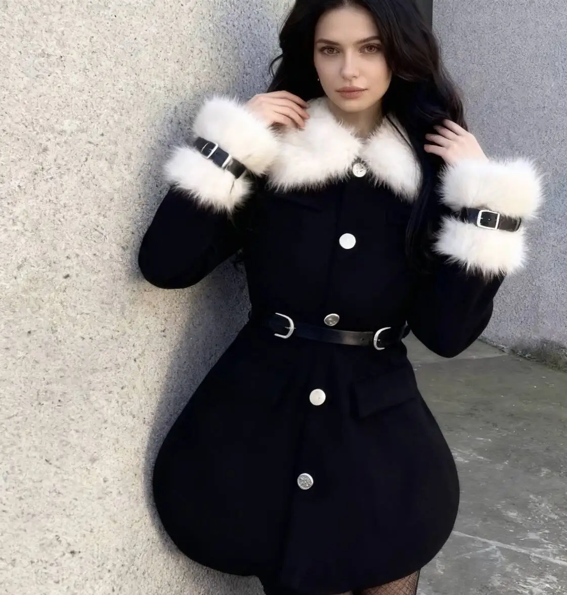 

Шерстяные пальто, женское шерстяное пальто, утолщенное клетчатое осеннее парчовое двубортное пальто в романтическом французском стиле, клубные банкеты, нежное ПР