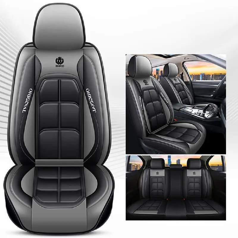 Universal Car Seat Cover PU Leather Front Seat Cover Rear Split Bench Cover All Season Easy Install Seat Protection For Car SUV