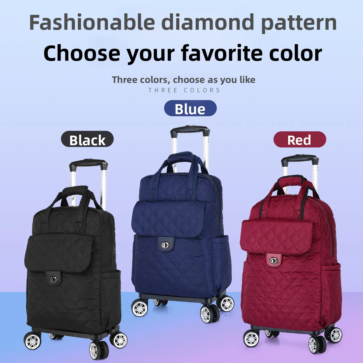 baili-lightweight-universal-wheel-travel-bag-handheld-suitcase-student-boarding-bag-fragrant-style-cotton-material-luggage