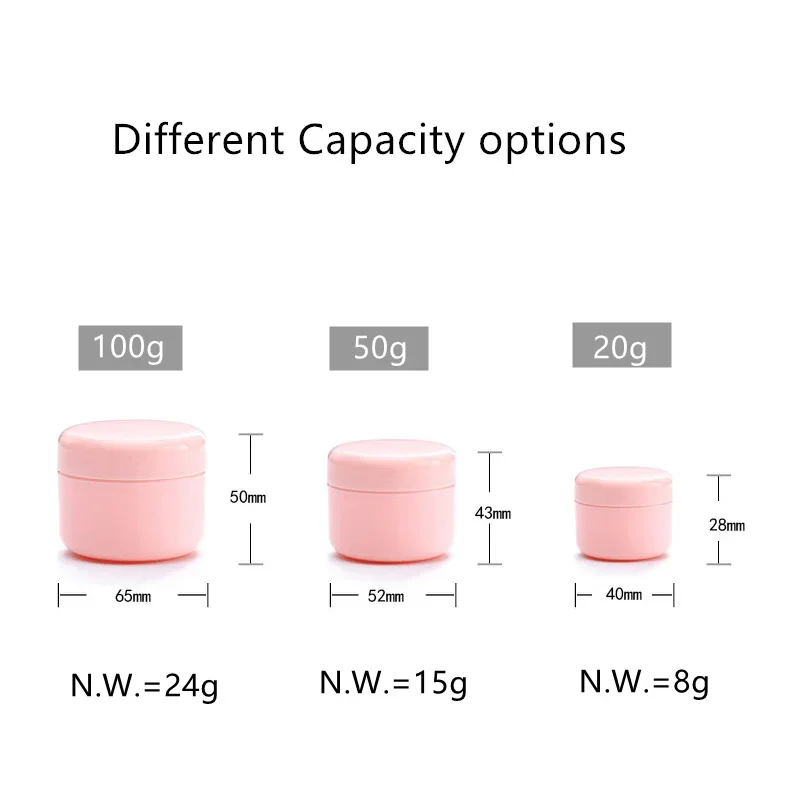 20g 50g 100g Candy Color Plastic Refillable Bottles Empty Makeup Jar Pot Travel Face Cream Lotion Cosmetic Container Plastic Jar