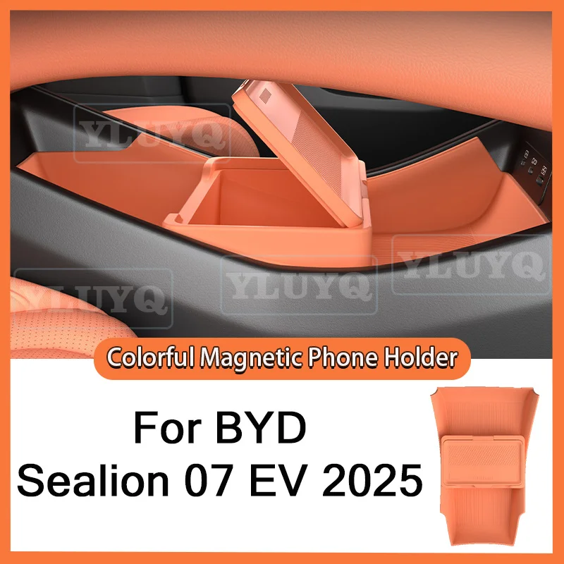 For BYD Sealion 07 EV Car Storage Box Silicone Storage Bin Under Center Console Car Interior Modification Accessories