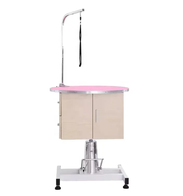 

USMILEPET Supports Customization Multifunctional Hydraulic Electric Lift Round Pet Dog grooming tables