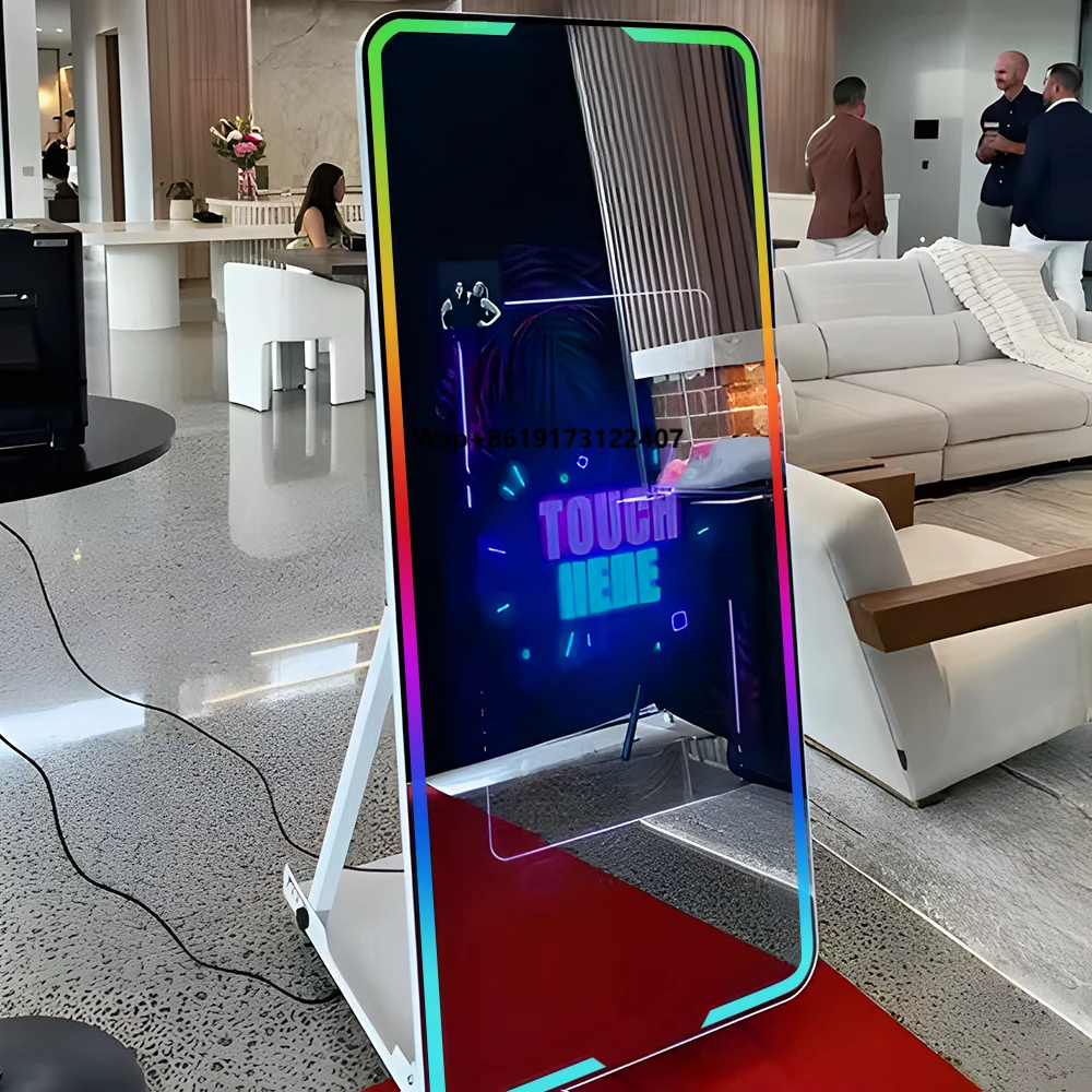 Hot Sale Selfie Magic Mirror Photo Booth 45 Inch 65 Inch With Touch Screen Digital Mirror Photobooth and Printer Machine