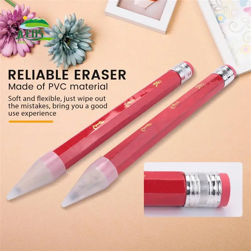 

AED5-6 Pcs Wooden Jumbo Pencils For Prop, Funny Big Pencil Huge Giant Pencil 14 Inch Pencil For Home And School Supplies