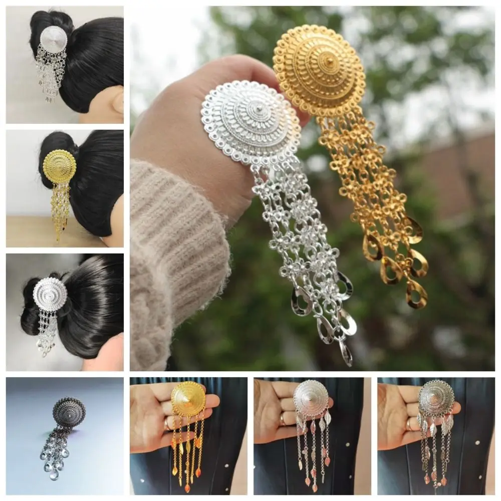 Banna Style Rain Hat Hairpin Hair Accessories Belly Dance Dai Style Hair Clip Ancient Style Hair Ornaments Tassel Hair Stick