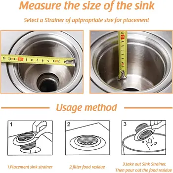 廚房水槽濾網排水保護器垃圾過濾器塞孔毛髮收集器浴室浴缸淋浴網孔蓋 8 最佳銷售 落水洞蓋 - №4