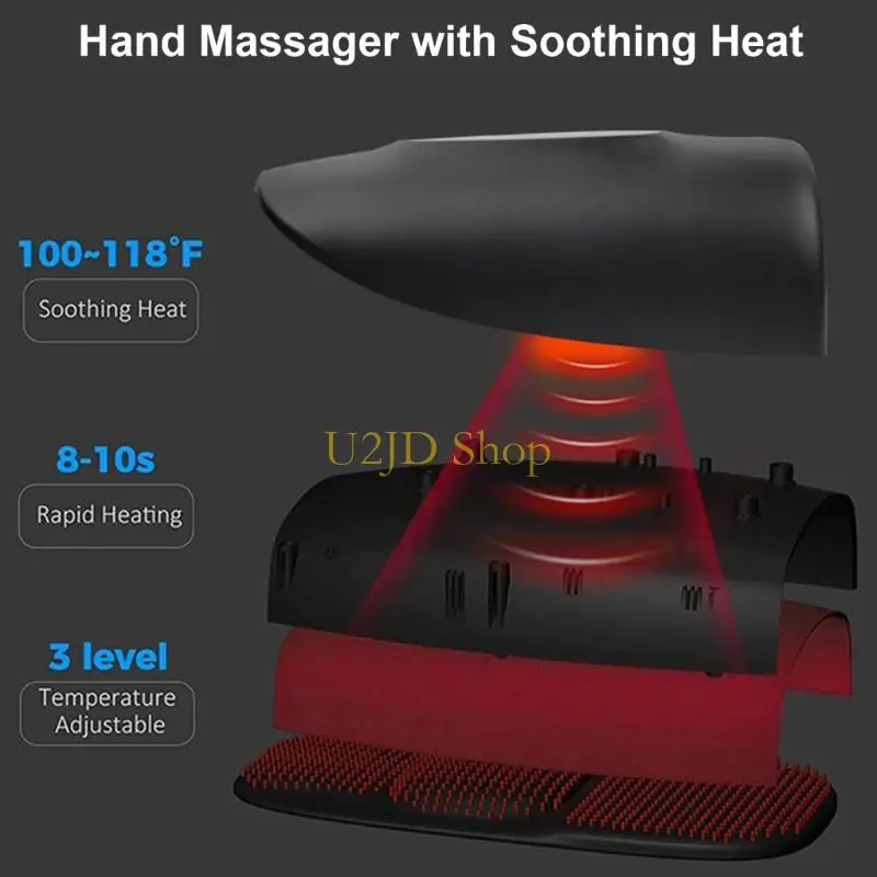 

U2JD Hand Massager Practical Electric Hand Massager Finger Massager with Heat Gift