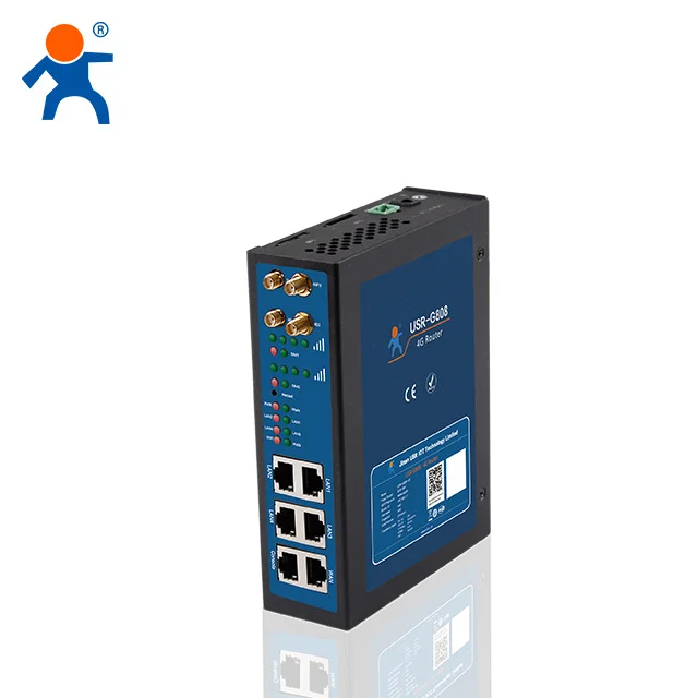 USR-G808-EE EMEA e APAC Roteador WiFi celular industrial sem fio 4G Lte com cartão Sim duplo