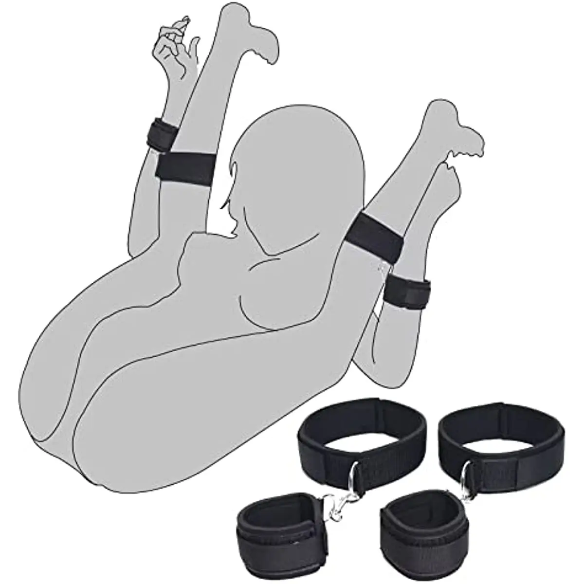 BDSM Restraint Fetish Bed Bondage Handcuffs Ankle Cuffs Adult Games Set Erotic Accessories Sex Toys for Women Men Couples Gay