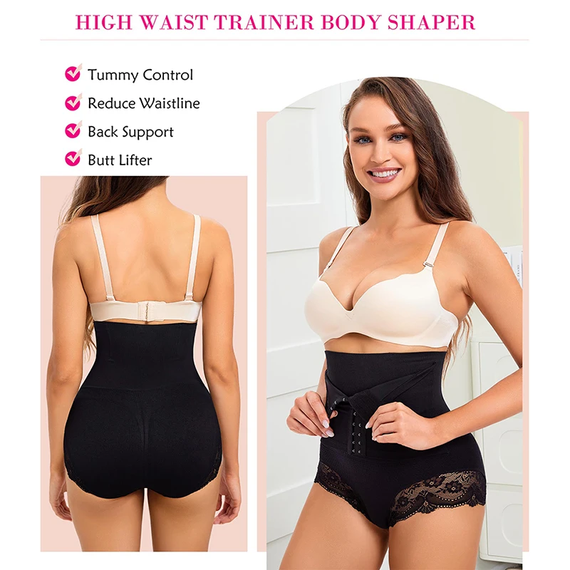 Seamless Lace Panties Underwear Tummy Control Body Shaper Corset Abdomen Reducing Waist Trainer Shorts Slimming Shapewear Binder