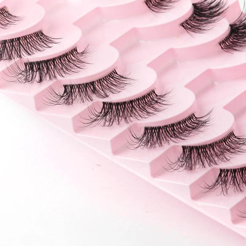 New Cat Eye Lashes Mink Eyelashes 3D Curl Winged Natural Realistic Messy End Eye Elongated Thick False Eyelashes Soft Fake Lashe