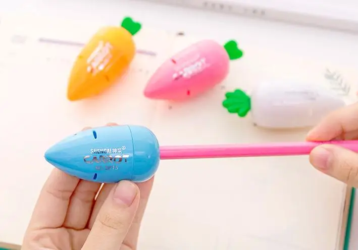 1 cartoon cute radish pencil sharpener promotional gift stationery student double control cartoon pencil sharpener