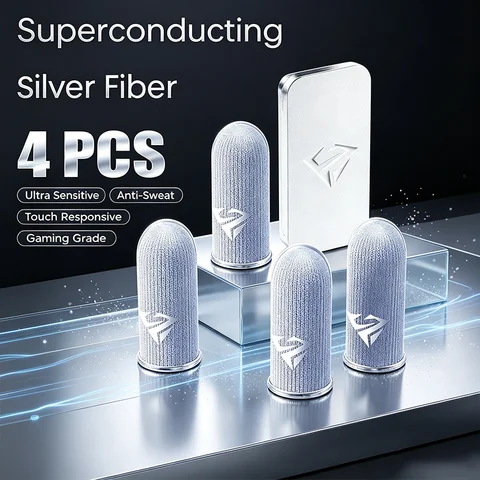 2 Pair Gamer Finger Sleeves Sweatproof Gamer Finger Covers Touch Screen Fingertips Sleeve For Mobile Game