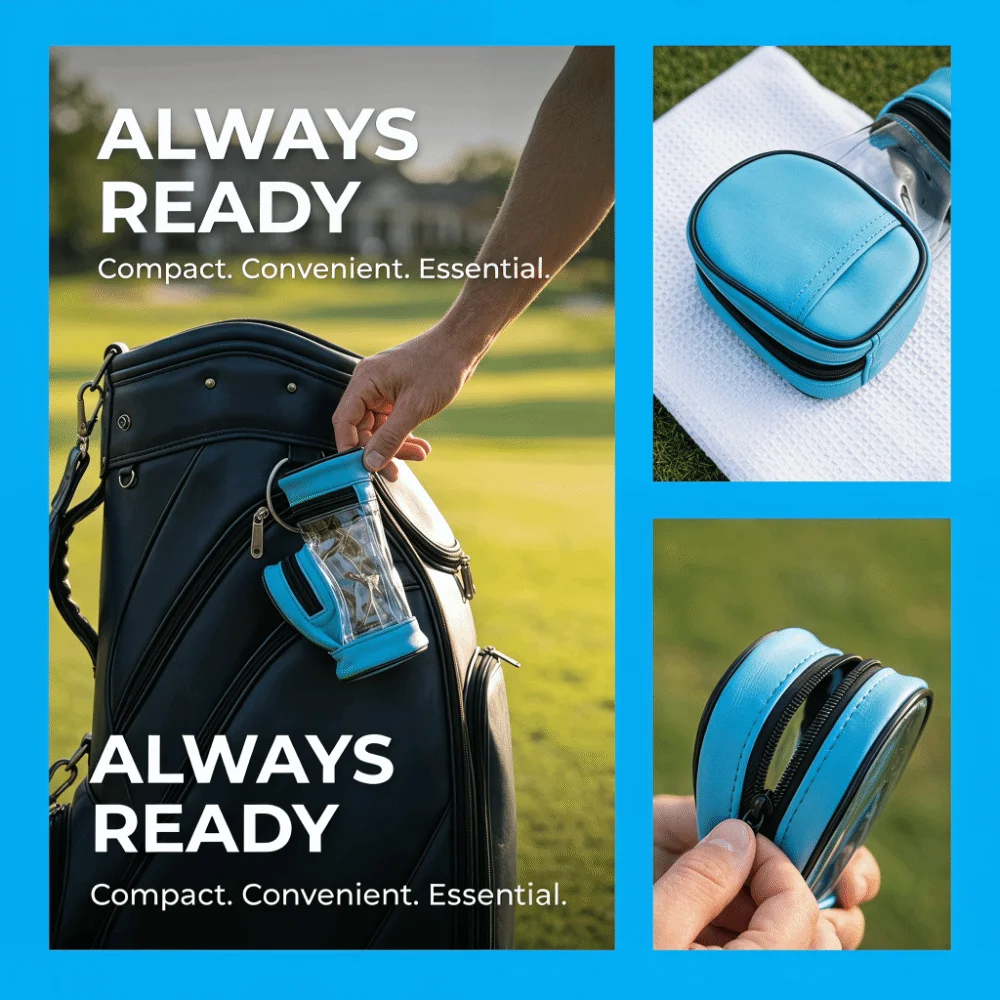 PU Leather Golf Ball Holder Bag Lightweight Portable Pocket Golf Ball Bag Mini Pocket Pouch Desig Golf Ball Pouch Bag Golf Gea