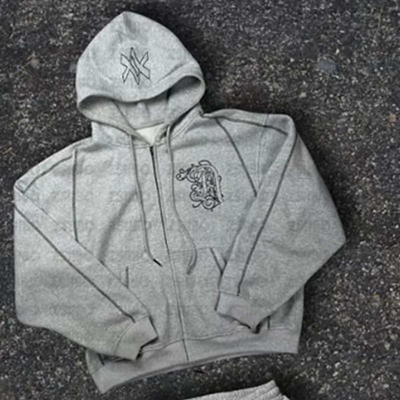 BiggOrange Y2K Zipper Hoodie and Sweatpant Set 3