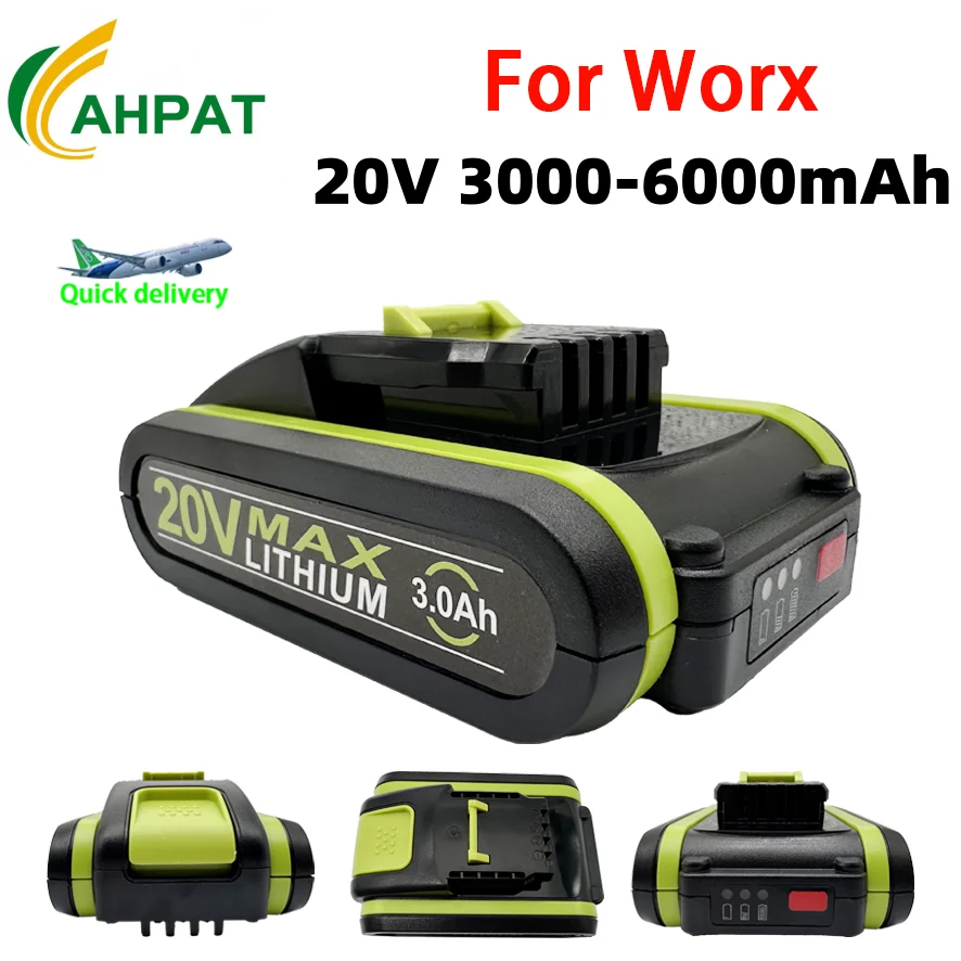 WA3553 20 В 3000 мАч литий-ионная сменная аккумуляторная батарея для электроинструмента Worx WA3551 WX390 WX176 WX178 WX550 WX678
