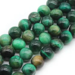 Natural Stone Green Tiger Eye Round Loose Spacer Beads For Jewelry Making DIY Charm Bracelet Necklace Accessories Strand 6-10mm