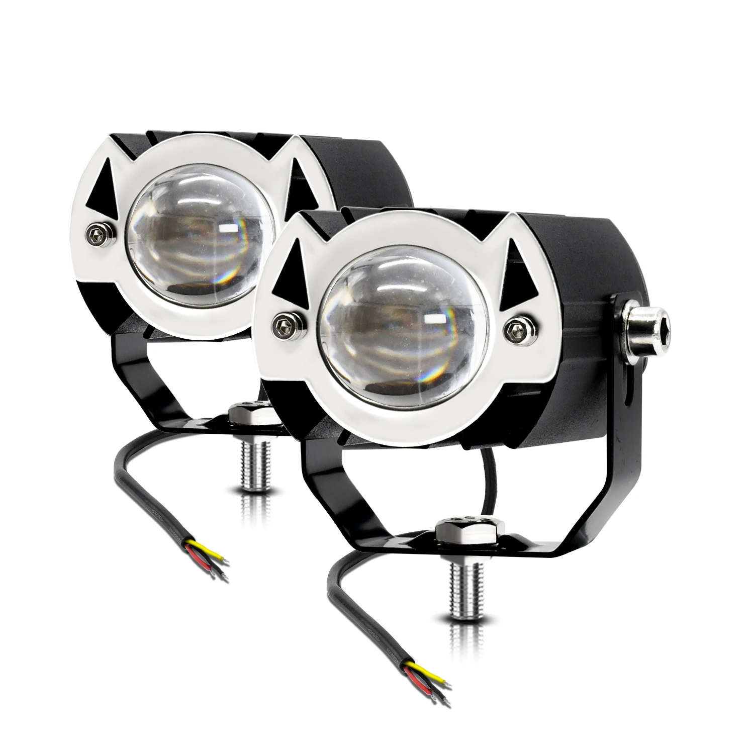 

YSJ-S19 Bat-type Motorcycle LED Spotlight for 6000LM 60W Super Bright IP68 Waterproof Three Lighting Modes