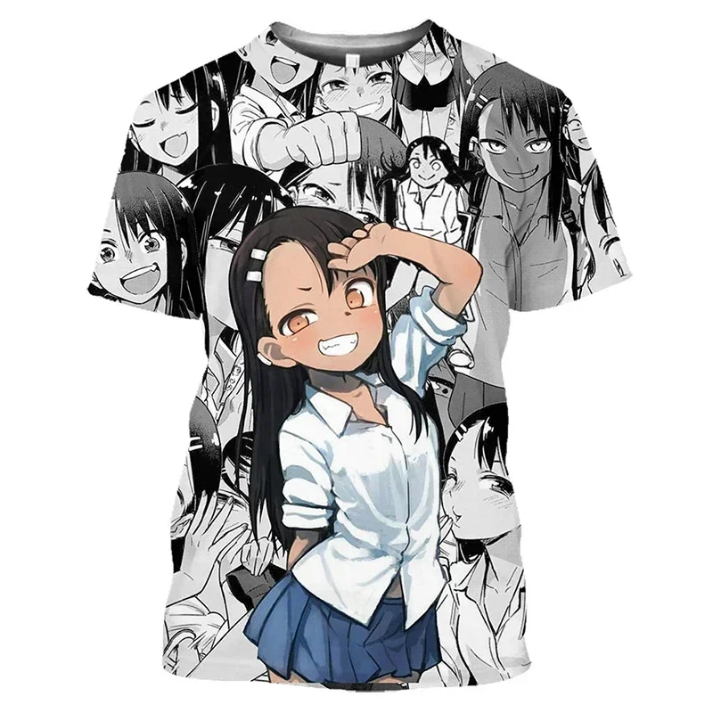 Nagatoro Hayase Kawaii Loli T Shirt Men Otaku T-shirt 3D Hentai Sexy Ahegao Anime Y2k Tops for Exposed Bikini Cosplay Tee Shirts