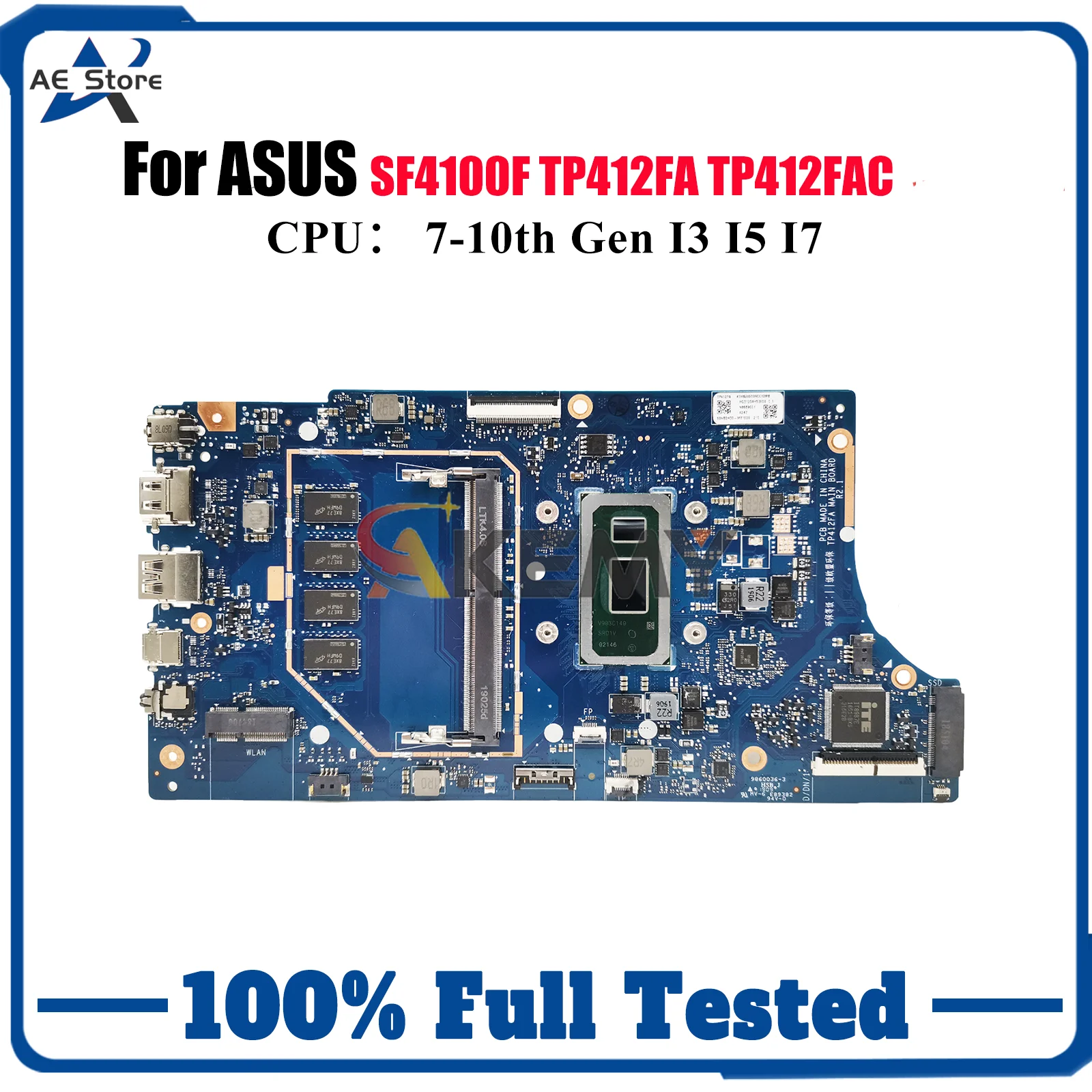 

TP412FA Laptop Motherboard For ASUS VivoBook Flip TP412FAC TP412F TP412FA SF4100F Mainboard With I3 I5 I7 CPU 100% tests OK stk