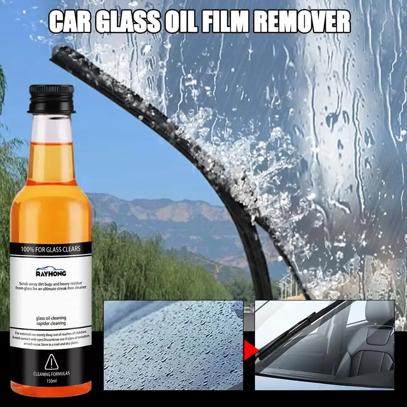 

Car Glass Oil Film Remover 150ml Automobile Glass Film Coating Agent Deep Cleaning Polishing Glass Cleaner for Auto Windshield