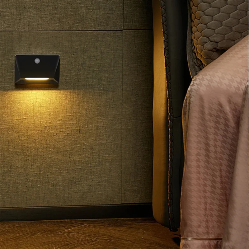 ABLK Casa Corredor Luz Noturna Corpo Humano Sensor Luz Inteligente LED Dormitório Carregamento Luz de Parede