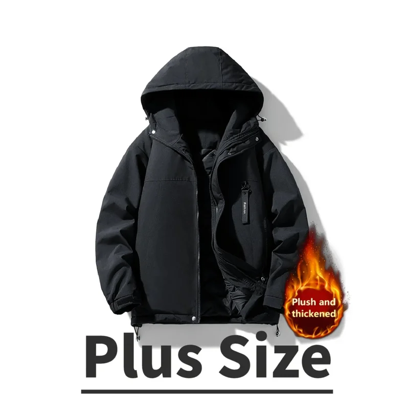 

Мужская сверхпрочная зимняя куртка — пальто с капюшоном для холодной погоды, застежка-молния, воротник с капюшоном, наполнитель из полиэстера