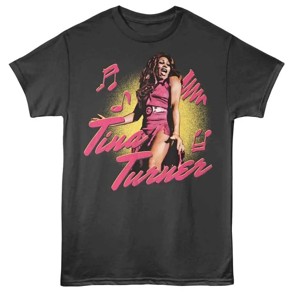 Camiseta Tina Turner Chunky Graphics Smoke, camiseta de verão masculina e feminina, solta e respirável