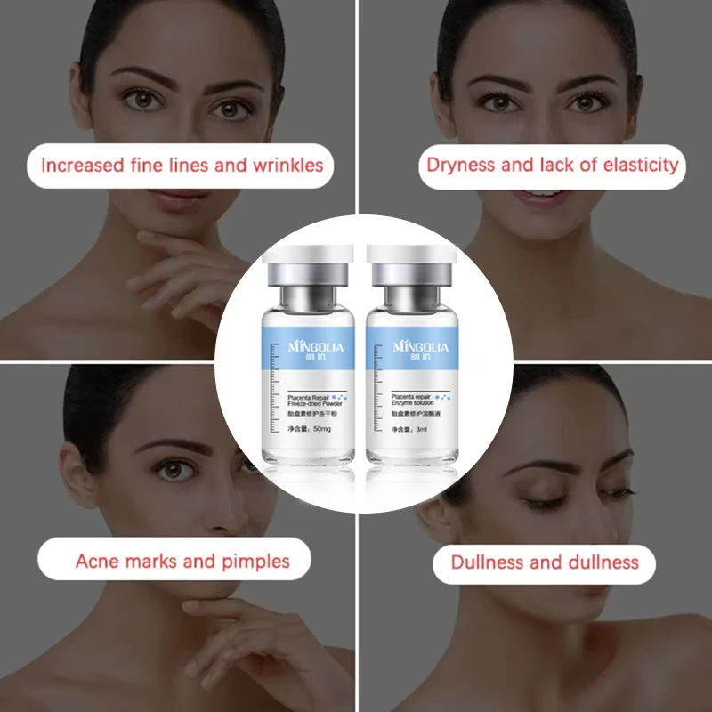 Oligopeptide Placenta Freeze-dried Powder Essence Repair Facial Moisturiz Hydrating Pore Shrinkage Skin Rejuvenation Skin Care