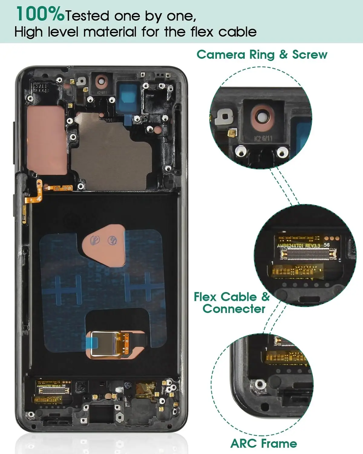 AMOLED For Galaxy S21 Plus 5G G996 G996B G996F LCD Display Touch Screen Digitizer Replacement with Frame For Galaxy S21+ 5G LCD