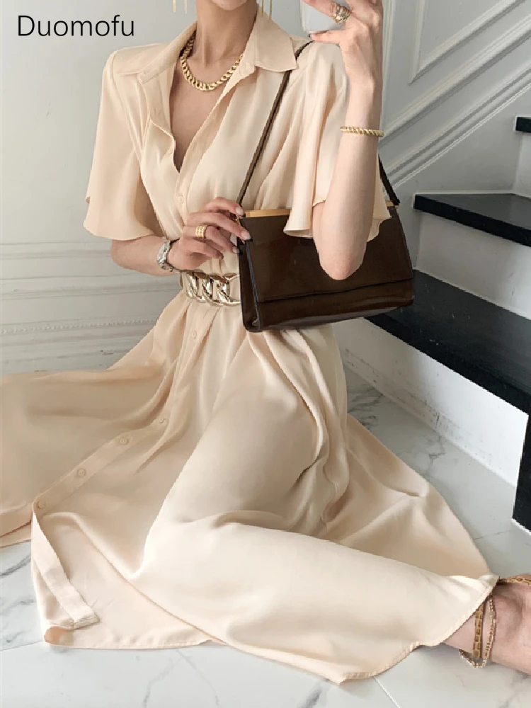 

Duomofu Summer Women Dress Shirt Dress Long Evening Female Vintage Party Oversize Beach Woman Dresses Casual Elegant Prom Pink
