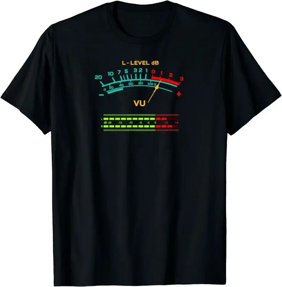NEW LIMITED Retro VU Meter Hi-Fi Audio Stereo Music Sound Vintage T-Shirt