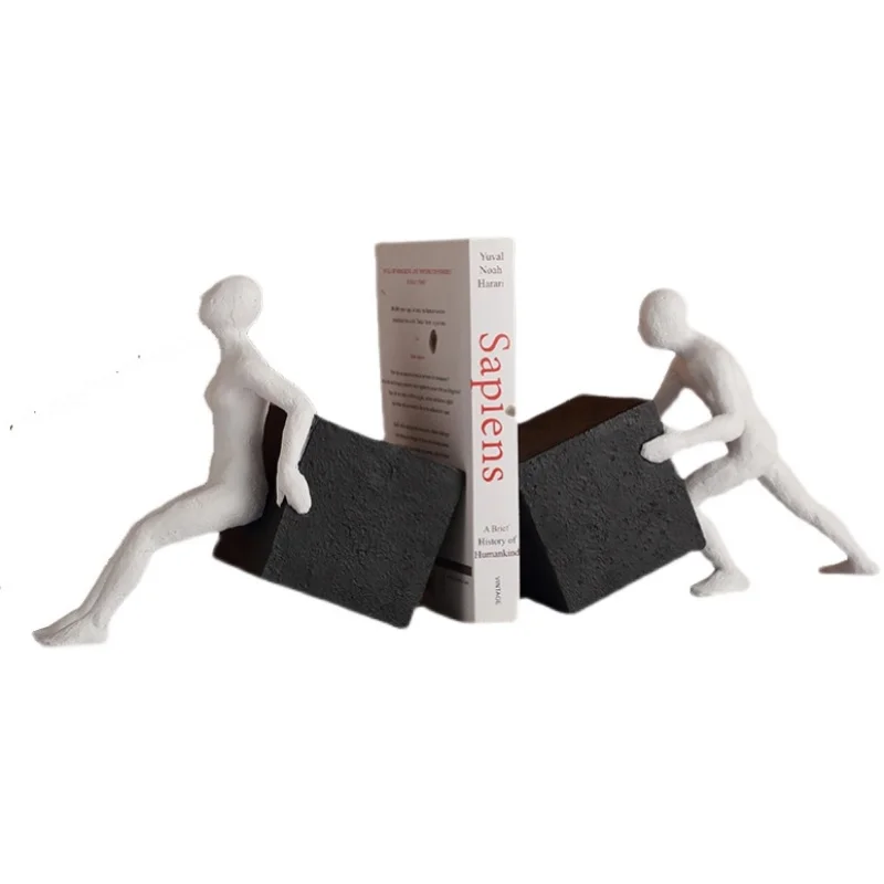 

Creative Abstract White Character Bookend Character Sculpture Model Decoration Bookcase Study Art Person Bookend Gift Home Decor