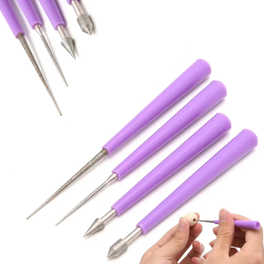 

Diamond Reaming Needle Drill Grinding Shaped File DIY Enlargement Bead Hole Reamer Pearls Crystals Jewelry Jades Processing Tool