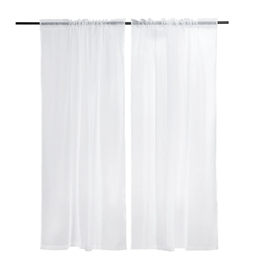 

Sheer Curtains for Living Room, Polyester, White, Light Filtering Privacy Enhancing, 42 W x 84 L Inches, 2 Panels, Rod Pocket