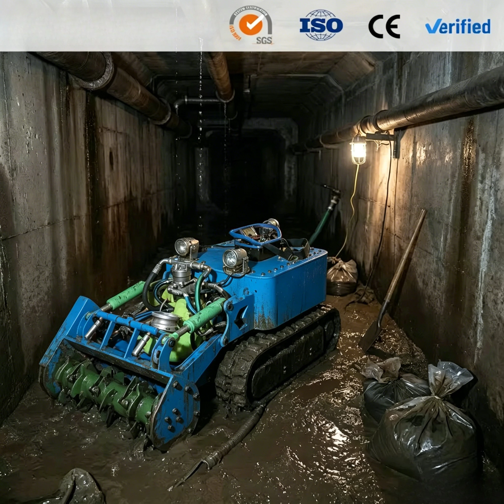 IP68 Deep Water Submersible Suction Pump Tracked Underwater Dredging Robot Crawler Lagoon Fish Pond Silt Desilting Machine