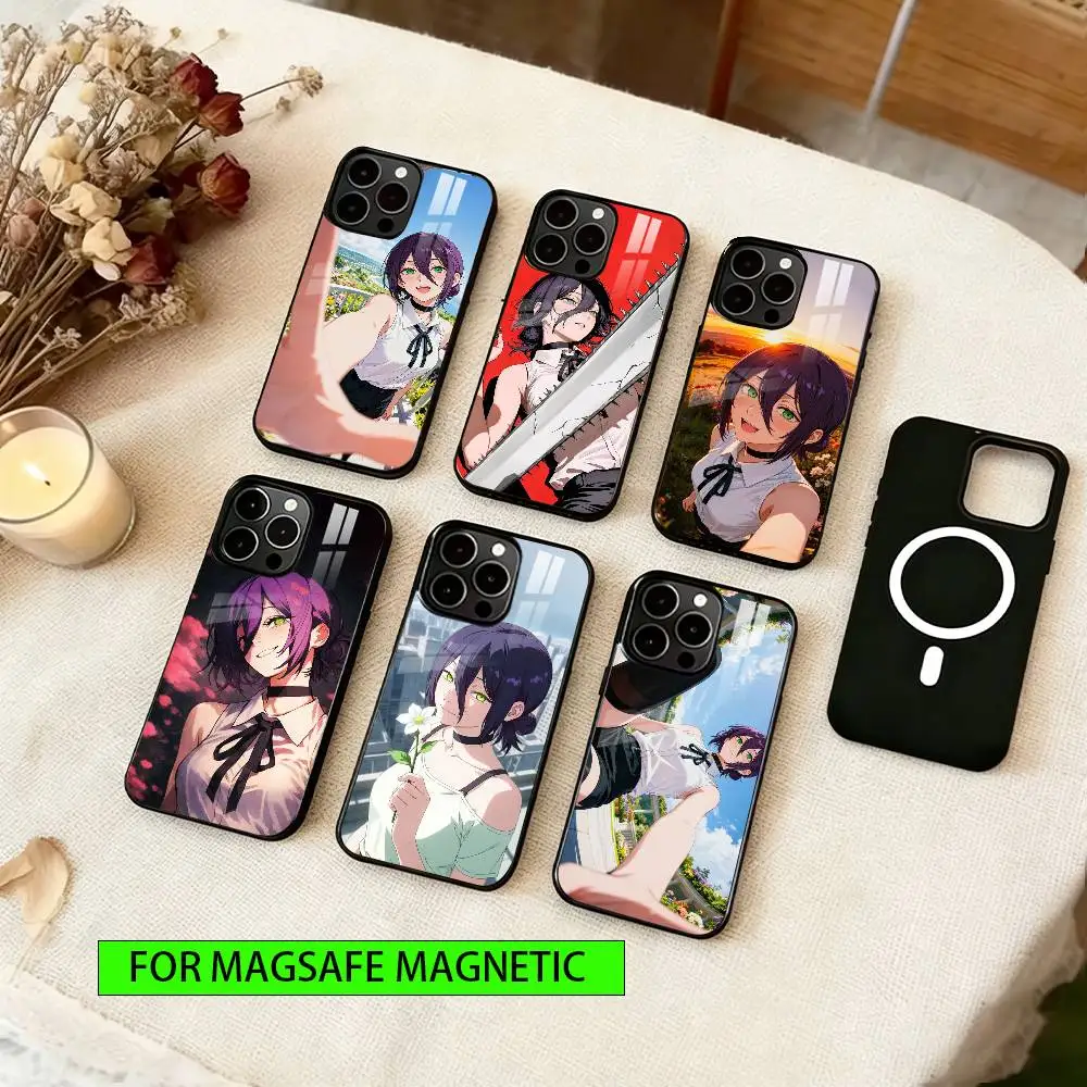 

Reze Chainsaw Man Phone Case For iPhone17,16,15,14,13,12,11 Plus,Pro Magnetic For Magsafe Wireless Charging