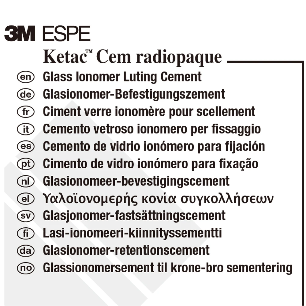 Dental Ketac Cem Cement 3M ESPE Easymix Luting Liquid And Powder Crown Bridges Post Glue Adhesion Bonding Dentistry Materials