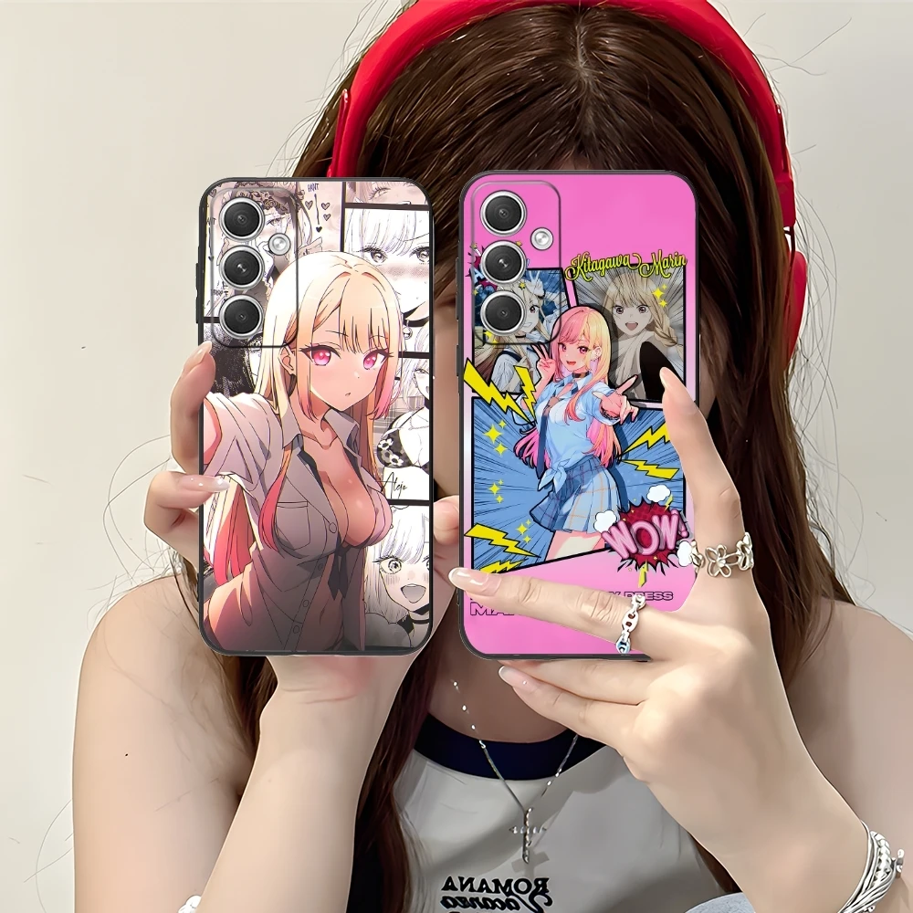 Anime Marin Kitagawa Mobile Cell Phone Case for Samsung M55 35 15 54 34 14 33 23 13 42 32 22 F55 23 12 5G Black Cover Shell