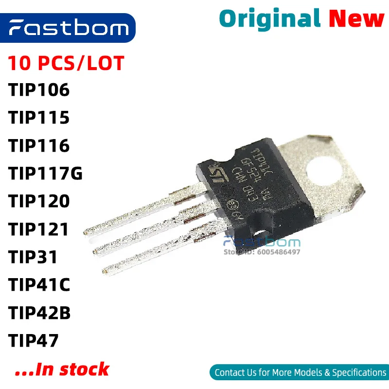 TIP120 TIP31 TIP41C TIP47 TIP117G TIP42B TIP115 TIP116 TIP121 TIP106 TO-220 PNP DARLINGTON TRANSISTOR New Original
