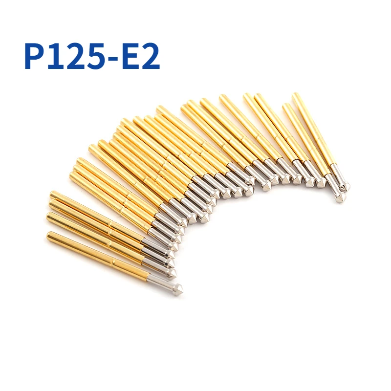 100PCS/Bag P125-E2 Cone Head Spring Test Pin Outer Diameter 2.02mm Length 33.35mm for ICT Testing