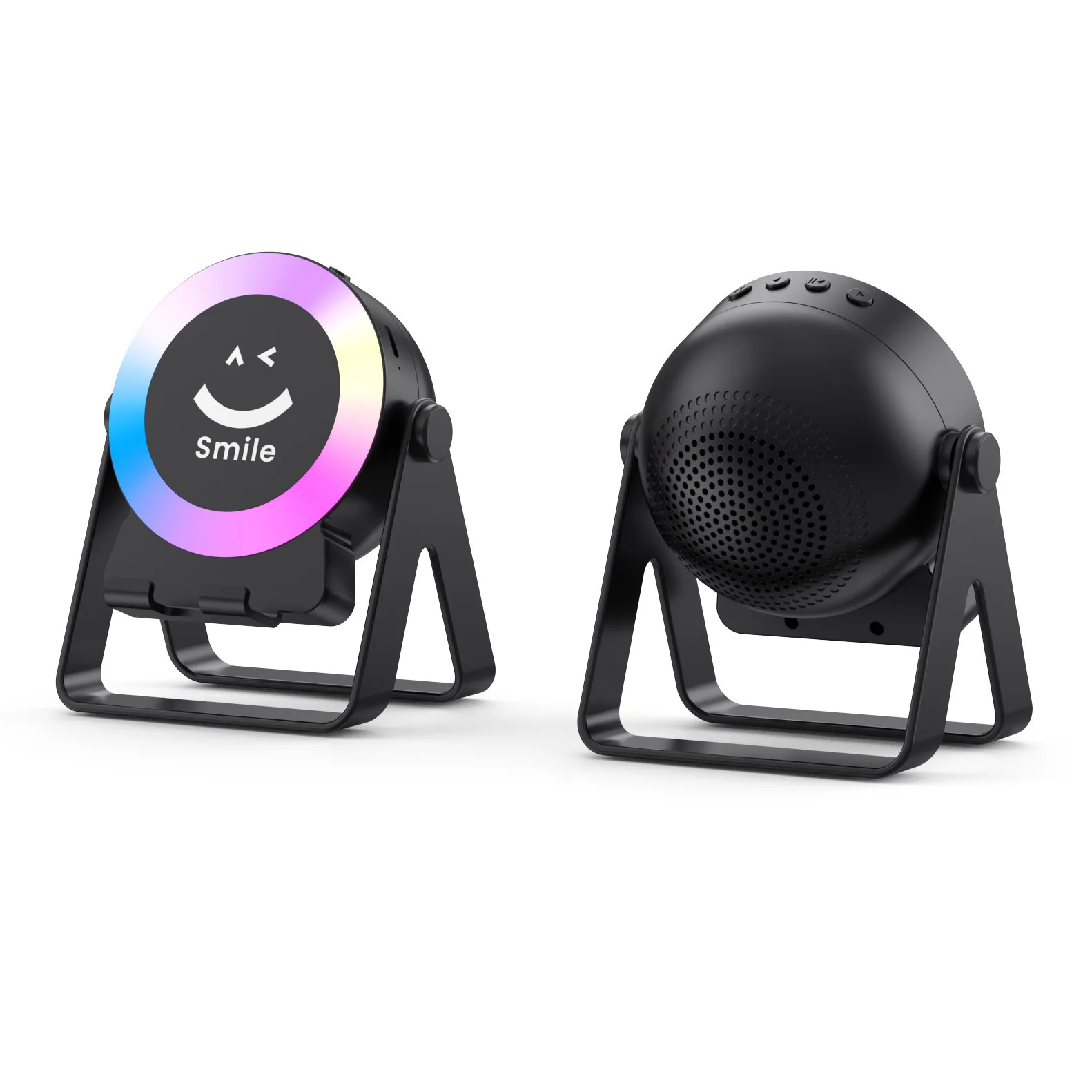 

Portable Mobile Phone Sensor Speaker Stand Sense Atmosphere Breathing LED RGB Lights Wireless Hifi Sound Music Box Phone Holder
