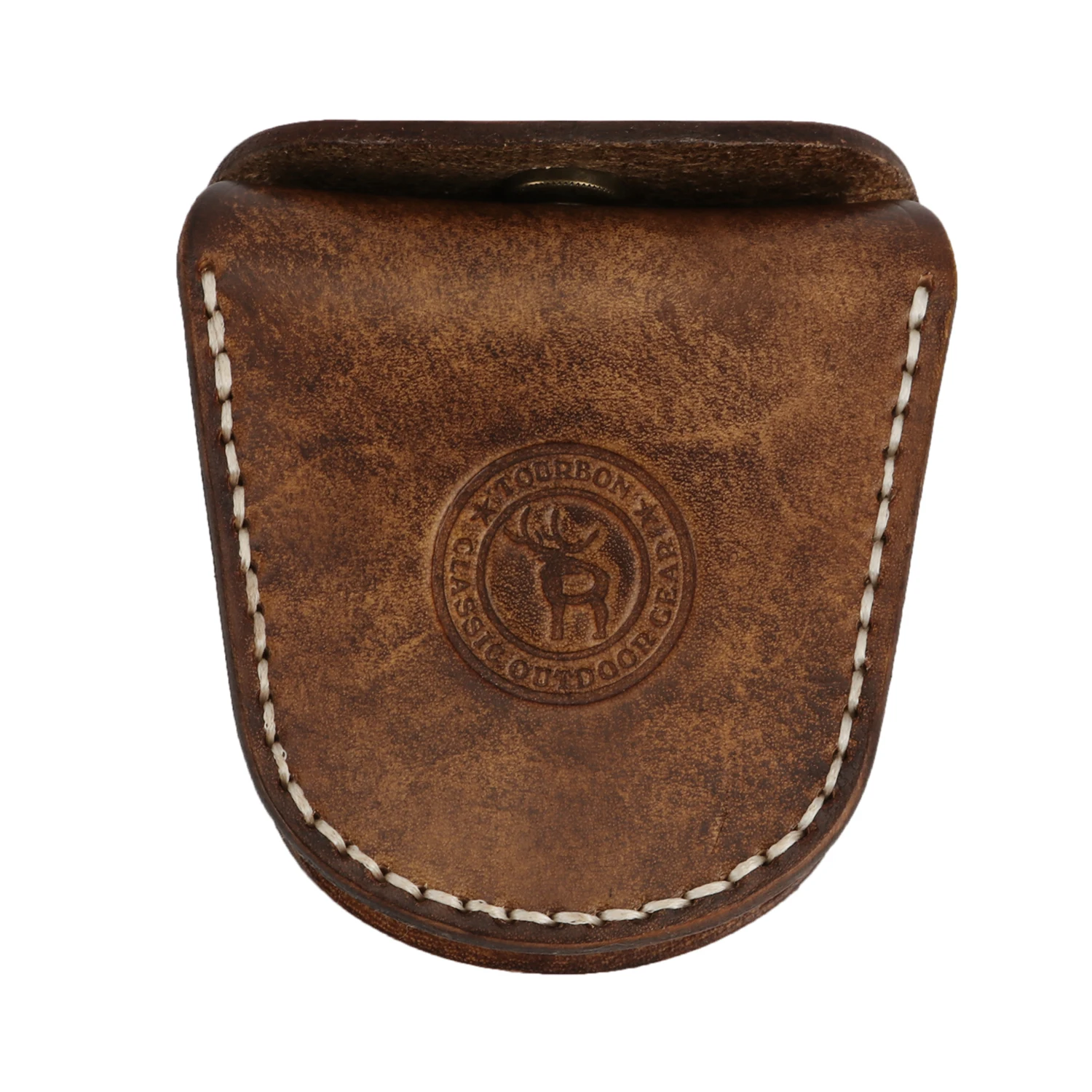 Tourbon Hunting Accessories .22LR .38 .45 Ammunition Holder Ammo Shells Pouch Leather Bullet Case with Belt Loop Brown