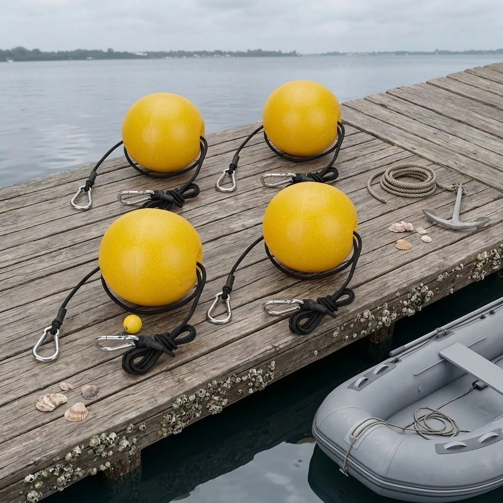 10x10cm Yellow Black PVC Foam Buoy Float for Anchor Position Marking with 1.3 m Bungee Cord and Rust Proof Clip