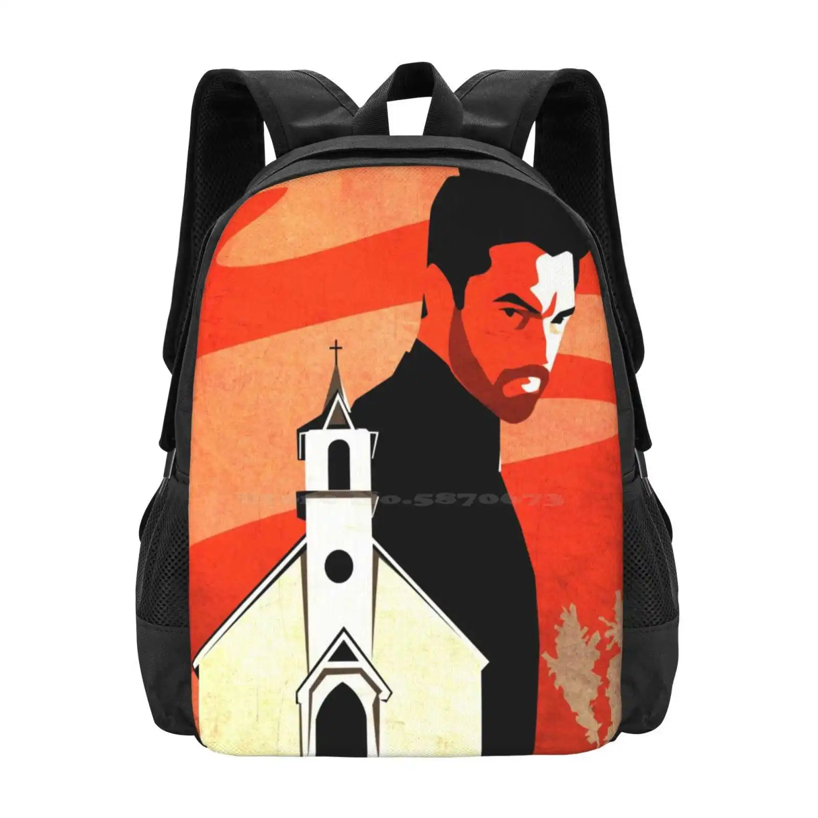 The Preacher Backpack For Student School Laptop Travel Bag Preacher Amc Dominic Cooper Annville Texas Comic Book Tv Jesse