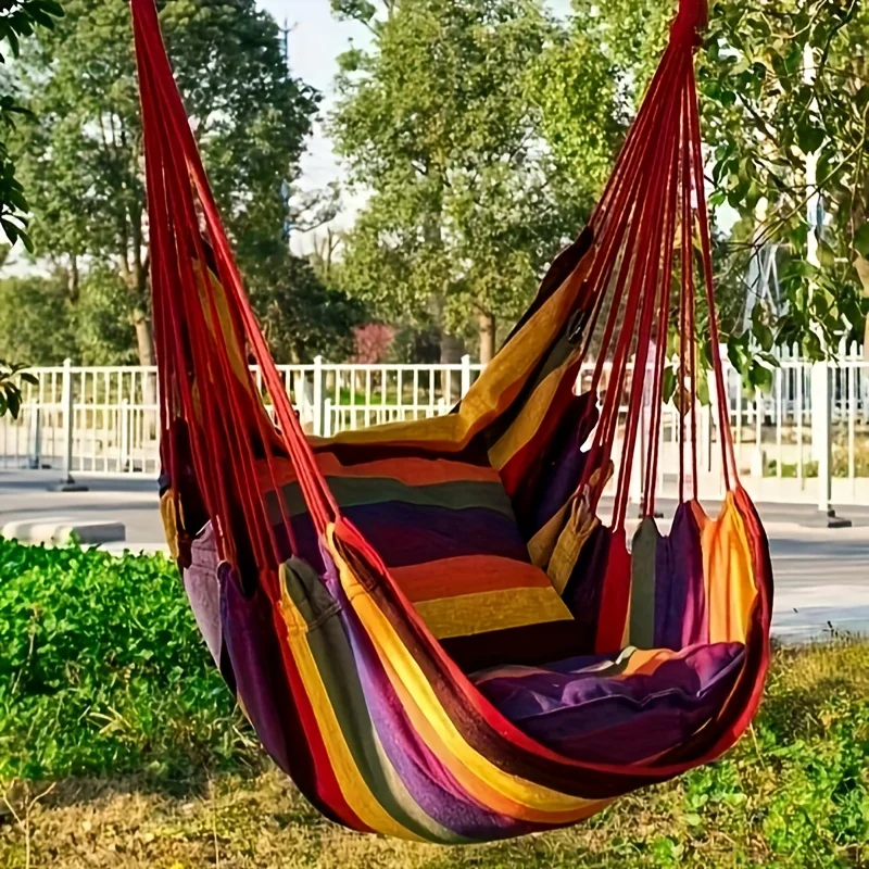 New Outdoor Swing Hammock Canvas Leisure Chair Or Cushion Dormitory Hammock Swing Rocking hanging chair(With Storage Bag